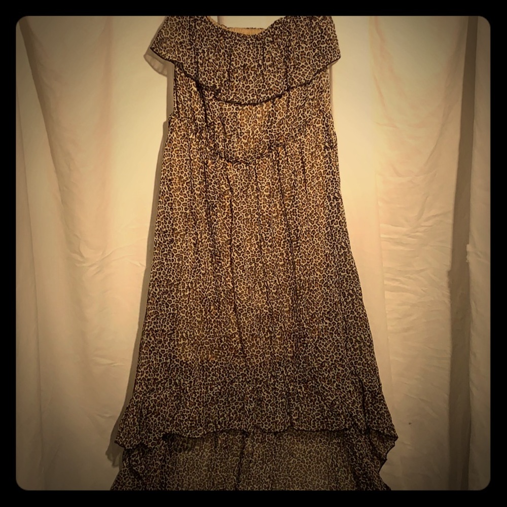 3/20 UK2LA tiny leopard print high low strapless